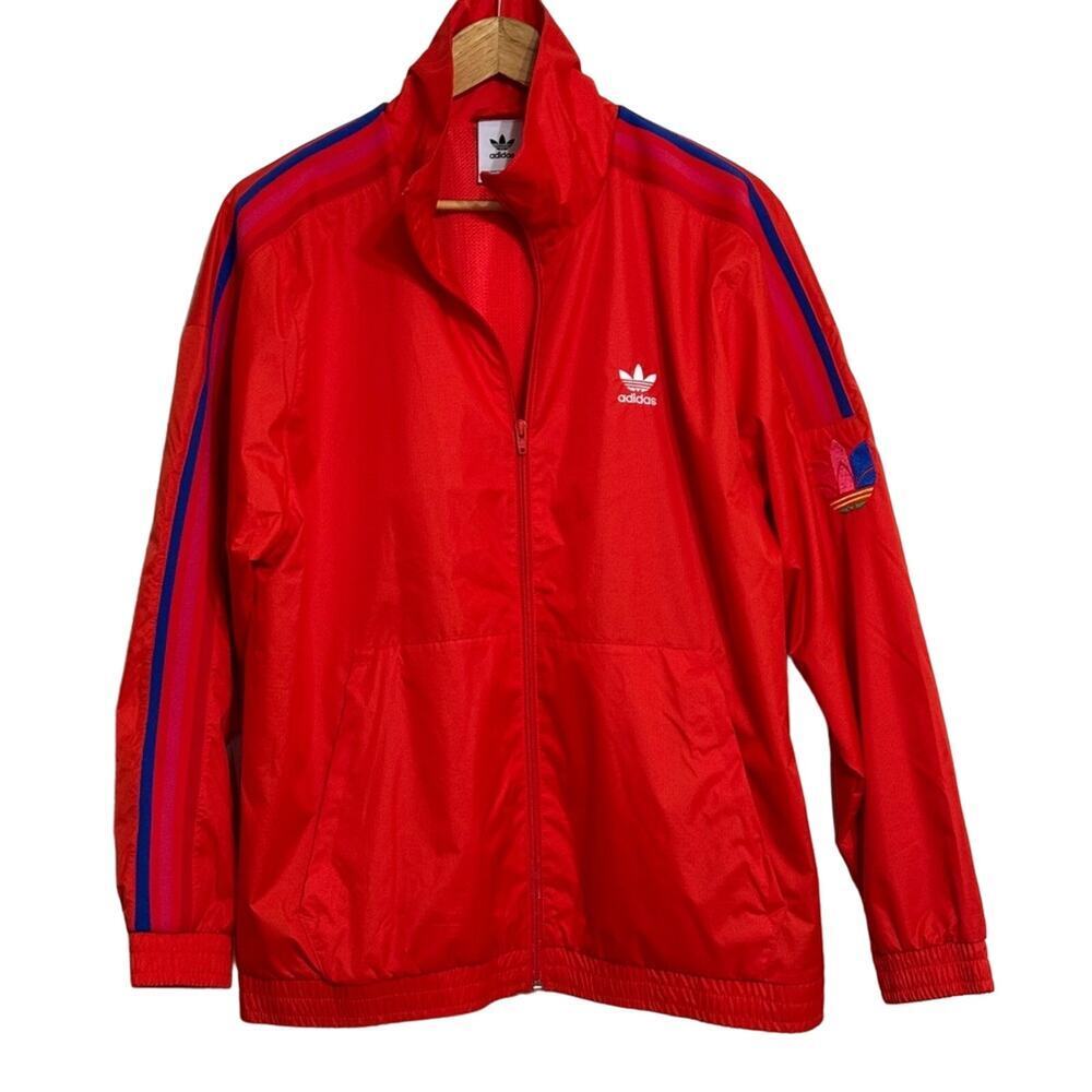 Adidas 3D Trefoil 3-Stripes Track Jacket Red Rare Size L